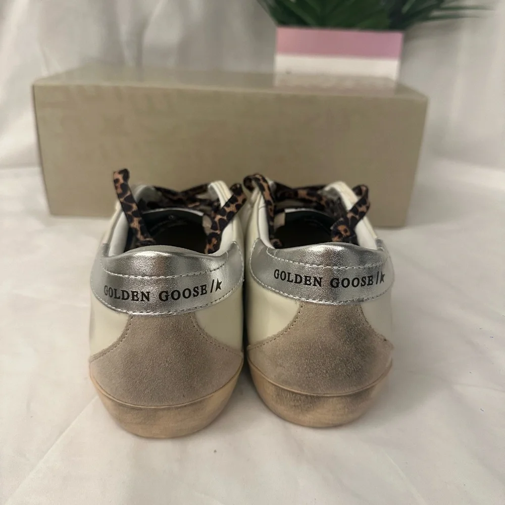 Golden Goose Sneakers with Glitter Red Star and Silver Accents - Picture 3 of 5